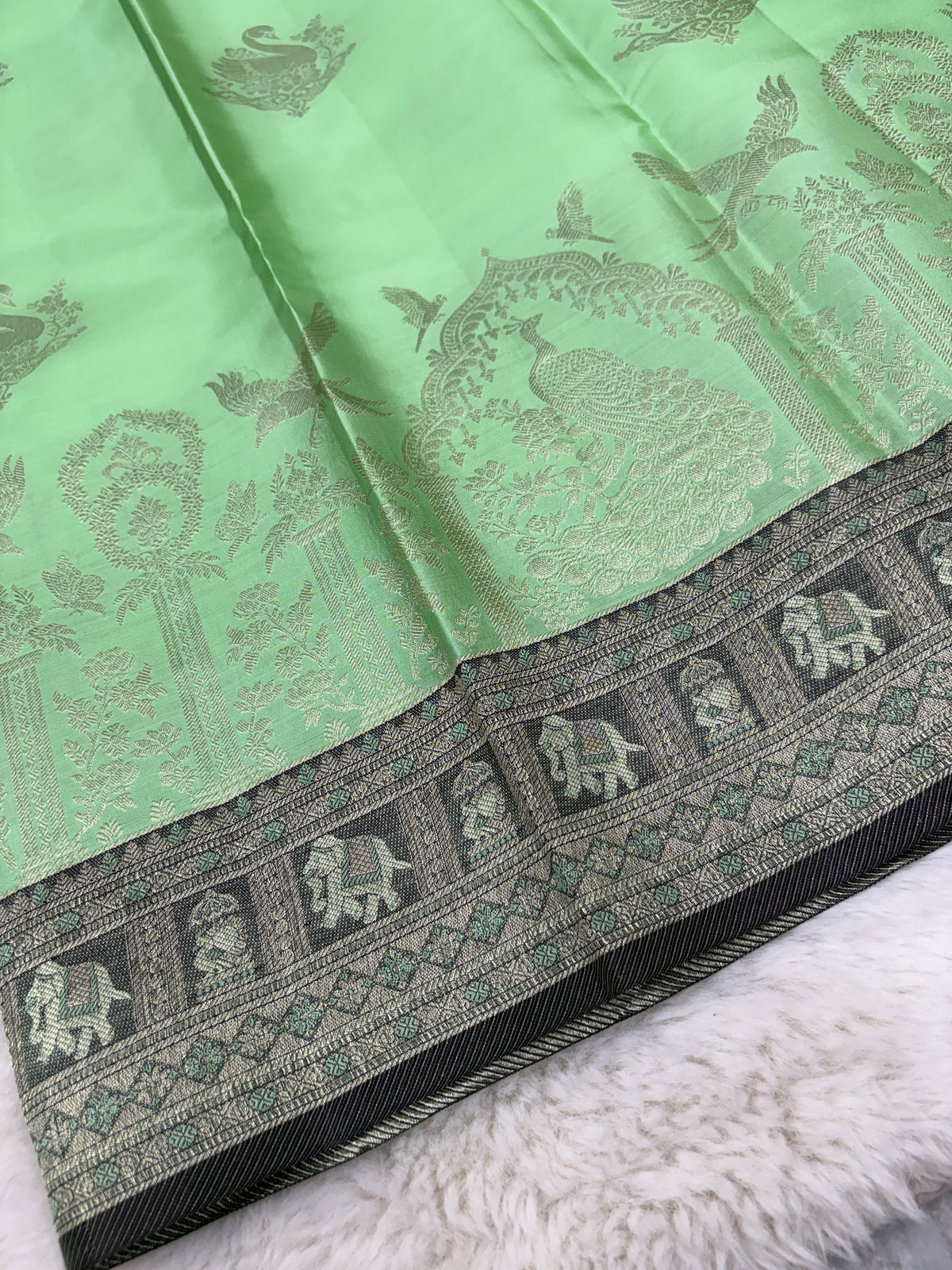 Pista Green Kanchi Pattu — image 5